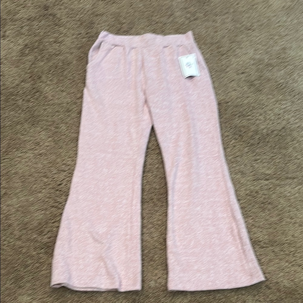 NWT Casual Pink Flared Bottoms with Elastic Waistband